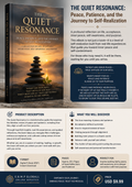 Book cover and promotional graphic for 'The Quiet Resonance' by E.B.